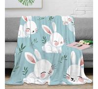 Coniglio Coperta Stampa 3D Coperta Soffice Microfibra Confortevole E Traspirante Aria Condizionata Coperta Divano CampUovoio Per Adulti Bambini 40x50inch(100x130cm)