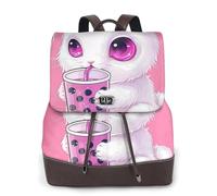 Coniglio dalle orecchie lunghe che beve il tè del latte delle signore di viaggio zaino di modo di viaggio, zaino casual, zaino da donna in pelle stampa per lavoro