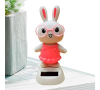 Coniglio Danza Solare, Auto Ad Energia Solare Che Scuote La Testa Ballerina Bambola, Coniglio Solare Cruscotto Giocattoli, Figura Bambolina Solare, Creativo Simpatico Coniglietto Altalena Figurine Per