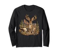 Coniglio della Fauna Selvatica Occidentale del Deserto Jackalope Cryptid Maglia a Manica