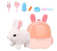 Coniglio di giocattoli reali di coniglio coniglio di Pasqua base pull-up Hacke | Giocattolo di animale di primavera di lusso riempito di cesto di Pasqua dolce toccando per bambini regalo di festa