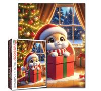 Coniglio di Natale, puzzle da 1000 pezzi, per adulti, decorazione per la casa, regalo per decompressione intellettuale, divertente, gioco di famiglia, antistress, decorazione artistica da parete