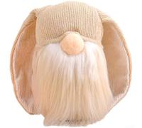 Coniglio di peluche pasquale per decorazione, 18 cm, grigio per orecchie lunghe, morbido peluche cucito a mano, decorazione da tavolo, feste, primavera, festoso, per mini coniglietto, 18 cm (D1-14