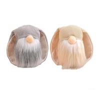 Coniglio di peluche pasquale per decorazione, 18 cm, grigio per orecchie lunghe, morbido peluche cucito a mano, coniglietto pasquale per decorazione da tavolo, feste, primavera, festoso, per mini