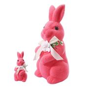 Coniglio Flocké - Statuetta con un floccaggio dall'aspetto naturale e realistico | coniglio pasquale affollato, per famiglia, amici, decorazione pasquale per scaffali, armadi, ingresso e