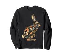 Coniglio Floreale Botanico Bunny Amante Animali Felpa