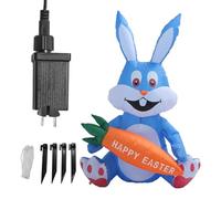 Coniglio Gonfiabile di Pasqua 1,2 Metri in Tessuto Poliestere Resistente al e all'Acqua Autogonfiabile in Minuti per Decorazione Giardino, Festa all'Aperto, Eventi Pasquali