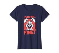 Coniglio Ho Detto Che STO Bene Divertente Urlando Arrabbiato Maglietta, Donna, Navy, 3XL