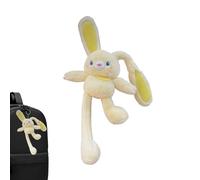 Coniglio in peluche, Tirare il coniglio, giocattoli di trazione di coniglio da 11 pollici, Pasqua, orecchie e gambe commutabili in peluche di coniglio divertente, ciondolo per compleanni e Pasqua