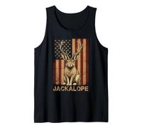 Coniglio Jackalope con Corna Bandiera Americana Canotta