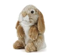 Coniglio Marrone Con Le Orecchie A Sventola Living Nature, Peluche Realistico Coniglio Morbido E Coccoloso, Naturli Eco-Friendly Plush, 18cm