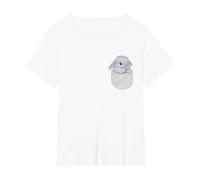 Coniglio Nano Bianco in Tasca Maglietta, Donna Plus-Size, Bianco, 1X
