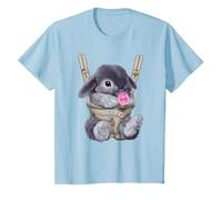 Coniglio Nano Blu con Ciuccio in portantina per Bebè Maglietta, Bambini, Celeste, 2 Anni