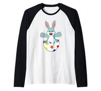 Coniglio Pasqua Uovo di Pasqua Maglia con Maniche Raglan