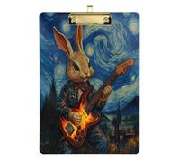 Coniglio pasquale Coniglio Suona Chitarra Notte Stellata Appunti Carta Foro Standard per 5 ° Grado Classe Essenziali per Insegnanti Dimensioni 9 x 12.5 Tablas para escribir