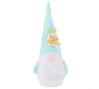 Coniglio pasquale farcito animale 32 centimetri panno verde | Ideale per feste di Pasqua, decorazione della casa, regali di famiglia, camerette dei bambini, feste di vacanza