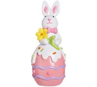 Coniglio Pasquale Resina per maglione Nordico per decorazione 12cm(Pink) | per stile per tempo, riutilizzabile ogni per anno, finitura liscia, agli urti, per decorazione lunga durata