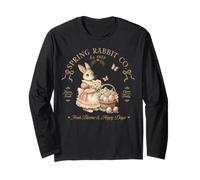 Coniglio pasquale vintage uova felici primavera fiore gioia felicità Maglia a Manica