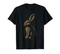 Coniglio Pointillism Art Bunny Animal DOT Style Opera d'Arte Maglietta