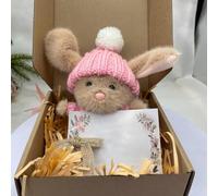 Coniglio primaverile riempito - incantevole peluche sorridente, giocattolo festivo e stagionale, piccola bambola di supporto confortevole con calda sensazione al, design ricordo di