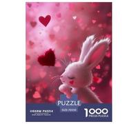 Coniglio Puzzle 1000 Pezzi Cuore Puzzle Gioco Di Pazienza E Riflessione Decorazione Della Parete Della Casa Cartone 100% Riciclato per Adulti E Bambini Oltre I 14 Anni 70x50cm/1000pcs