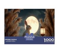Coniglio Puzzle 1000 Pezzi Gioco Di Sfidaans Adulti E over 12 Anni Luna Gioco Di Puzzle Gioco EduGattoivo Familiare Regalo Per La Decorazione Domestica 38x26cm/1000pcs