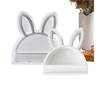 Coniglio Silicone Mold, Bunny Silicone Candle Mould Semicircular Soap, Quick Release Casting Resin Art Mold, 7,6 x 6,89 Inches, Ideal for Home Decoration Cement Plaster Projects