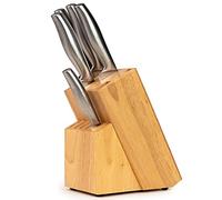 Coninx RAF Ceppo Coltelli in Legno Acacia - Porta Coltelli Cucina - Ceppo Coltelli Vuoto - Ceppo Coltelli Universale senza Coltelli - 13 x 19.5 x 23 cm (Legno di gomma)