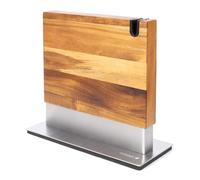 Coninx Ceppo Portacoltelli Magnetico con Affilatore Integrato - Portacoltelli in Legno di Acacia - Portacoltelli universale con Base Antiscivolo per Piano di Lavoro della Cucina