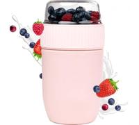 Coninx Contenitore Yogurt Da Asporto Con 2 Scomparti Antiperdita | Goditi Yogurt Fresco Con Muesli Croccante O Snack Sempre Separati Fino Al Momento Di Mangiare