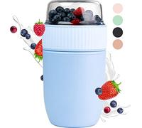 Coninx Contenitore Yogurt Da Asporto Con 2 Scomparti Antiperdita | Goditi Yogurt Fresco Con Muesli Croccante O Snack Sempre Separati Fino Al Momento Di Mangiare