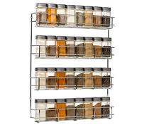Coninx Porta Spezie da Parete a 4 piani | Portaspezie Cucina da Appendere con viti | Spice Rack 50x41x6 cm | Supporto per Spezie da Cucina Assortite | Mensola a 4 livelli per 32 Barattoli di Spezie
