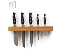 Coninx Portacoltelli Magnetico in Legno di Acacia - 40 cm per Montaggio a Parete con Viti e Tasselli - Barra Magnetica Forte per Coltelli da Cucina - Salvaspazio ed Elegante