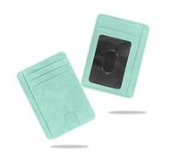 conisy Porta Carte di Credito con Blocco RFID, Sottile Tasca Frontale Portafoglio Donna, Porta Tessere Donna dal Design Minimalista (Verde Menta)