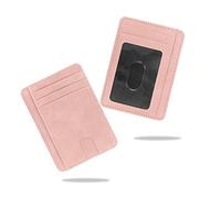 conisy Porta Carte di Credito con Blocco RFID, Sottile Tasca Frontale Portafoglio Donna, Porta Tessere Donna dal Design Minimalista (Rosa)