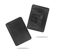 conisy Porta Carte di Credito con Blocco RFID, Sottile Tasca Frontale Portafoglio Donna, Porta Tessere Donna dal Design Minimalista (Nero)