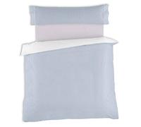 Conjunto de FUNDA NORDICA y funda de almohada Greta, color azul Cama de 150 (2 piezas) - 100% algodón - 200 hilos. Gramage: 125