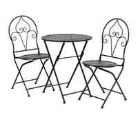 Conjunto De Mesa Y Dos Sillas De Forja Negro