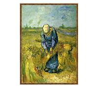 ConKrea Poster e Stampa con Cornice Classica - La spigolatrice (1889) per Van Gogh - 70x100cm - Classica Oro a Foglia Invecchiato Mogano