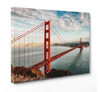 ConKrea Quadro Golden Gate Bridge - Ponte Baia di San Francisco - USA America - California Moderno su Tela Canvas - 50x70cm - Senza Cornice - (cod.5450)