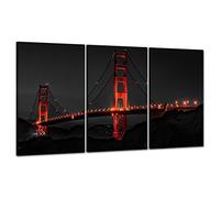 ConKrea QUADRO Golden Gate Bridge - Ponte Baia di San Francisco - USA America - California MODERNO SU TELA CANVAS - 100x50cm (cod.5407)