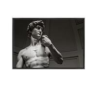 ConKrea Quadro su Tela Canvas INTELAIATO - con Cornice - David Michelangelo - Museo - Firenze - 70x100cm - Stile Moderno Nero- (cod.1907)