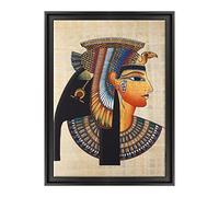 ConKrea Quadro su Tela Canvas INTELAIATO - con Cornice - Egitto - Pergamena - Geroglifici - Ramses - 50x70cm - Stile Contemporaneo Nero - (cod.1321)