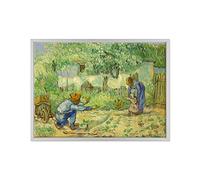 ConKrea - Quadro su Tela Canvas INTELAIATO - con Cornice - First Steps - Primi Passi per Van Gogh 50x70cm - Stile Moderno Bianco - (cod.2643)