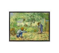 ConKrea - Quadro su Tela Canvas INTELAIATO - con Cornice - First Steps - Primi Passi per Van Gogh 50x70cm - Stile Moderno Nero - (cod.2643)