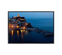 ConKrea QUADRO SU TELA CANVAS INTELAIATO - CON CORNICE - Liguria - Le Cinque Terre - Mare - 70x100cm - Stile Moderno Nero- (cod.2734)