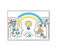 ConKrea Quadro su Tela Canvas INTELAIATO - con Cornice - Motivazionale creatività - Idee Idea Psicologia - Marketing - 70x100cm - Stile Moderno Bianco - (cod.2429)