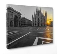 ConKrea - Quadro su Tela Canvas - INTELAIATO - Duomo di Milano al Tramonto - 40x30cm - Senza Cornice - (cod.1698)