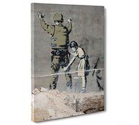 ConKrea QUADRO SU TELA CANVAS - INTELAIATO - PRONTO DA APPENDERE - BANKSY - Street Art - 50x70cm - Senza Cornice - (cod.1955)