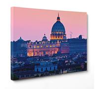 ConKrea QUADRO SU TELA CANVAS - INTELAIATO - PRONTO DA APPENDERE - Basilica di San Pietro in Vaticano - Roma - 30x40cm - Senza Cornice - (cod.3214)